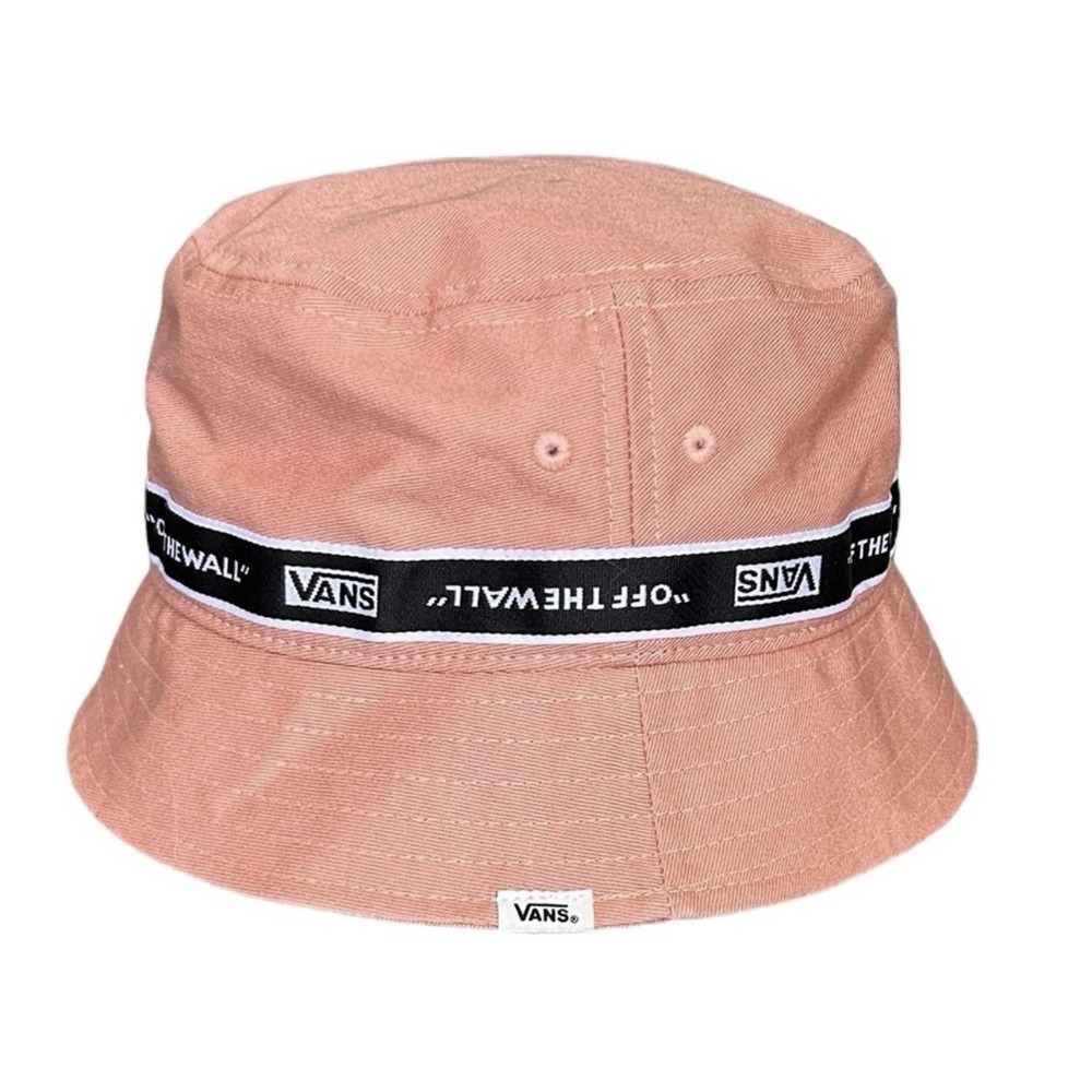 VANS Orange Bucket Hat Off The Wall Logo Band Cotton Streetwear Resort Beachwear